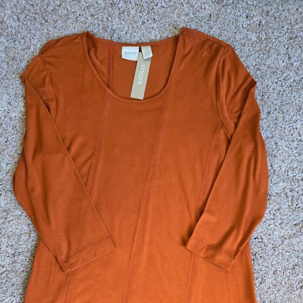 Chico’s Zenergy Orange Tunic NWT – Size 1